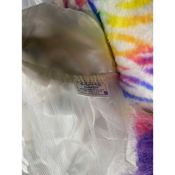 Build A Bear Rainbow Zebra Plush Bride Wedding Dress, Veil, Garter Belt BAB - Picture 11 of 15